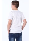 Tricou alb baiat cu croi NDZ47018 - Magazin online - Boutique